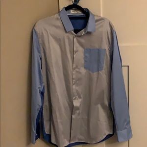 Viola Light gray/blue contrast dress shirt